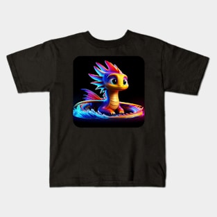 Rufie the Dragon - Swimming #43 Kids T-Shirt